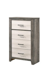 Rhett Chest Brown/Cream, Modern Wood, 4 Metal Drawers - Ella Furniture