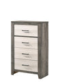 Rhett Chest Brown/Cream, Modern Wood, 4 Metal Drawers - Ella Furniture