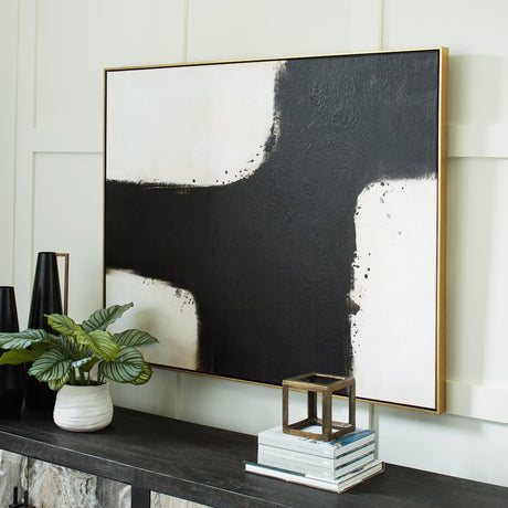 Reighlea Black/White Wall Art - Ella Furniture