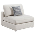 Serene Serene Upholstered Armless Chair Beige 551321 - Ella Furniture