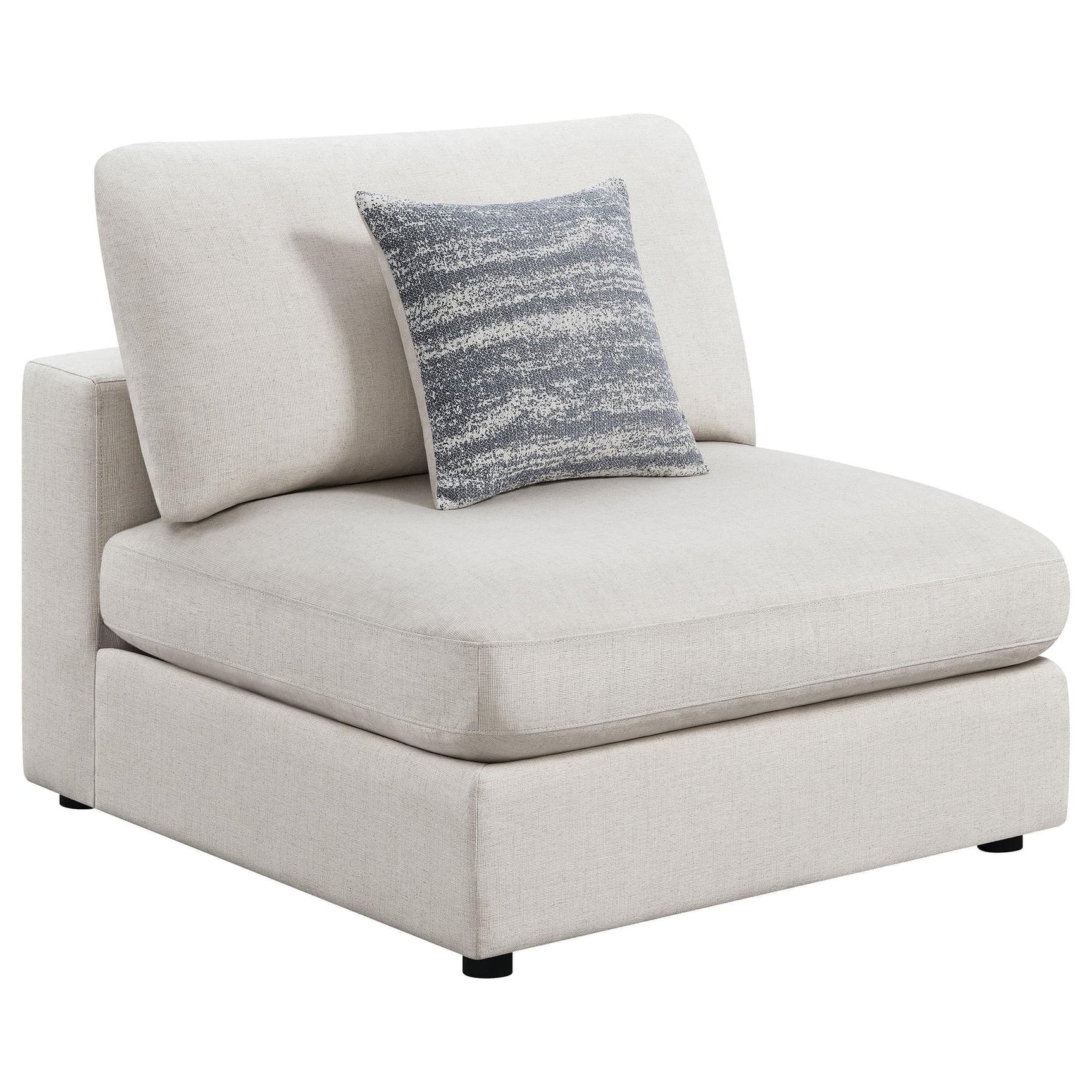 Serene Serene Upholstered Armless Chair Beige 551321 - Ella Furniture