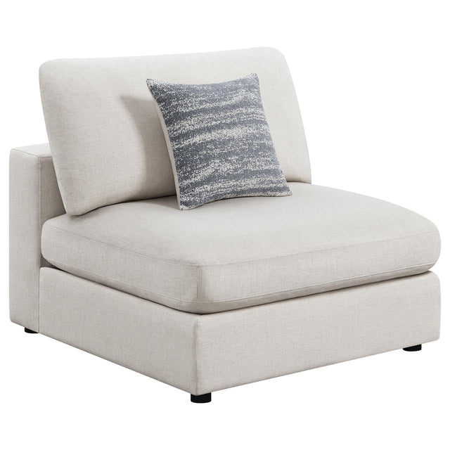 Serene Serene Upholstered Armless Chair Beige 551321 - Ella Furniture