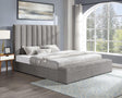 Valencia Gray Velvet Upholstered Platform King Bed