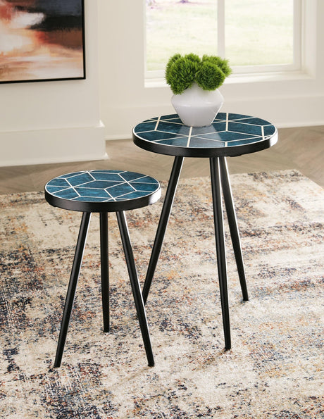 Clairbelle Teal Accent Table (Set Of 2) - Ella Furniture