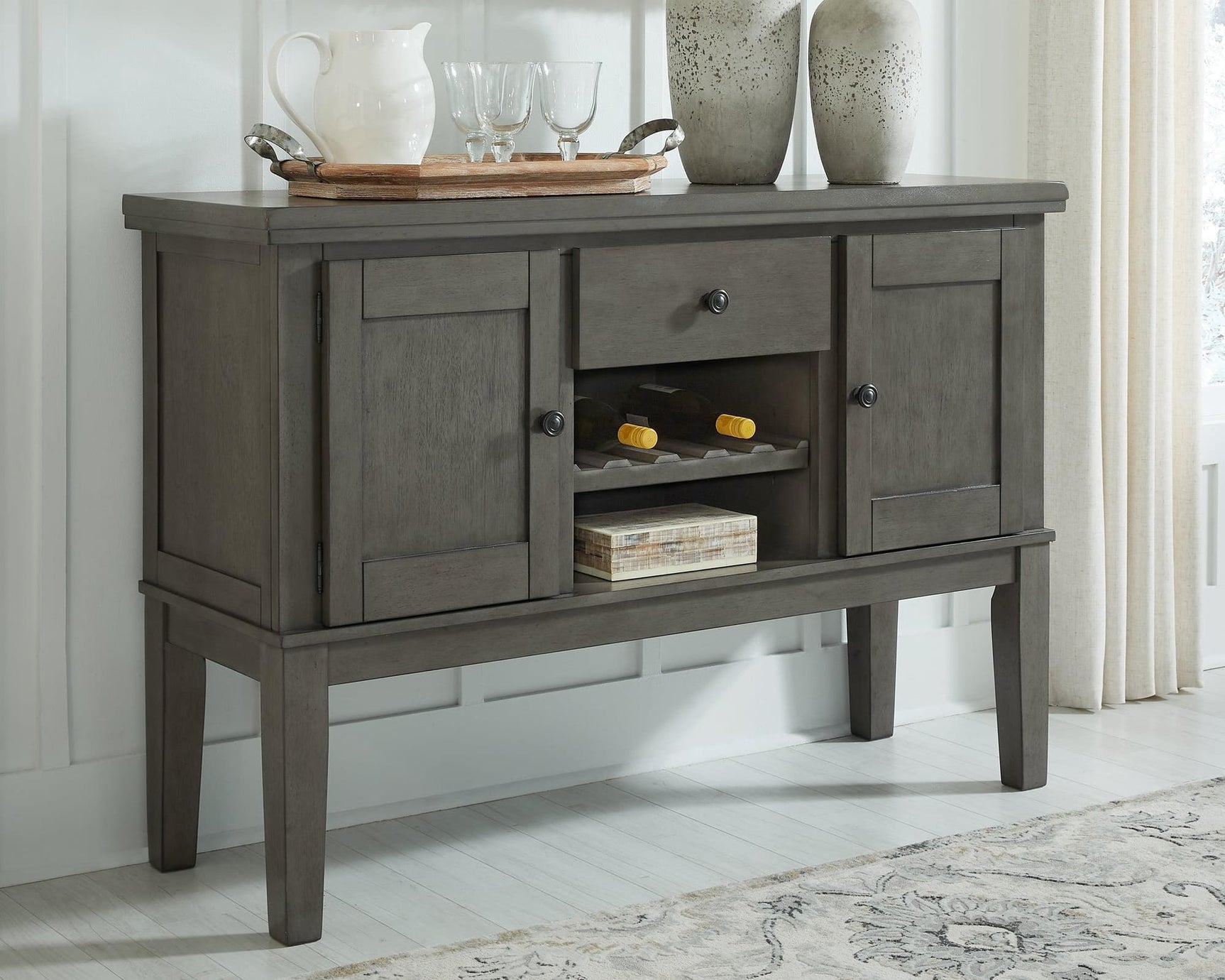 Hallanden Gray Dining Server - Ella Furniture