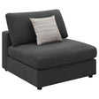 Serene Serene Upholstered Armless Chair Charcoal 551324 - Ella Furniture