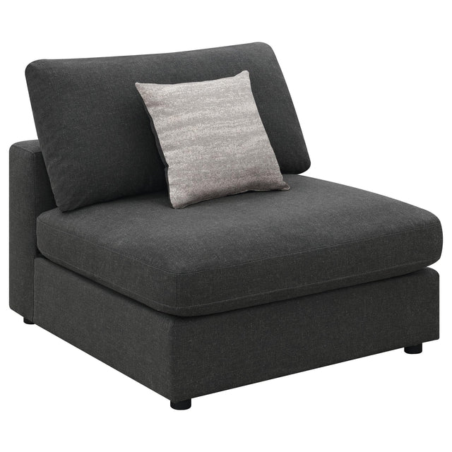 Serene Serene Upholstered Armless Chair Charcoal 551324 - Ella Furniture