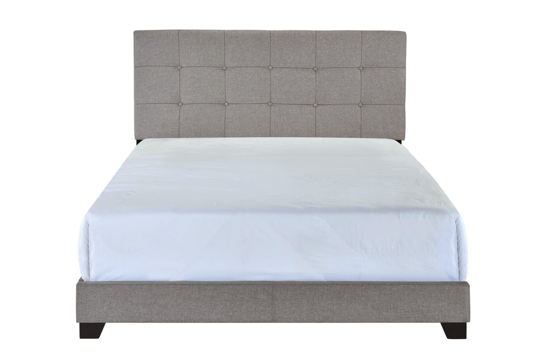 Florence Gray Fabric Wood King Upholstered Tufted Bed - Ella Furniture