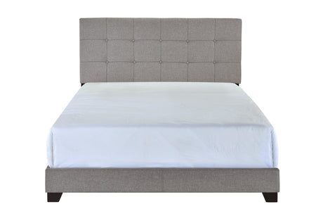 Florence Gray Fabric Wood King Upholstered Tufted Bed - Ella Furniture