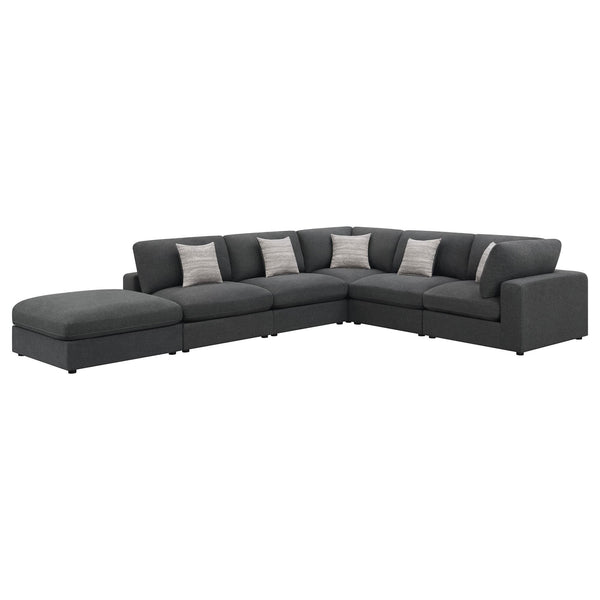 Serene Serene 6-piece Upholstered Modular Sectional Sofa Charcoal 551324-SET - Ella Furniture