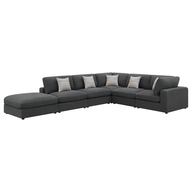 Serene Serene 6-piece Upholstered Modular Sectional Sofa Charcoal 551324-SET - Ella Furniture