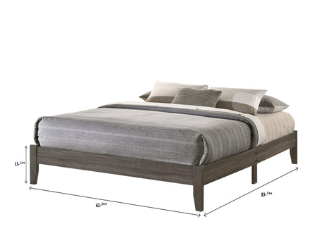 Skyler Gray Modern Sleek Contemporary Wood King Platform Bed - Ella Furniture