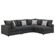 Serene Serene 4-piece Upholstered Modular Sectional Sofa Charcoal 551324-SETA - Ella Furniture