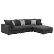 Serene Serene 4-piece Upholstered Modular Sectional Sofa Charcoal 551324-SETB - Ella Furniture