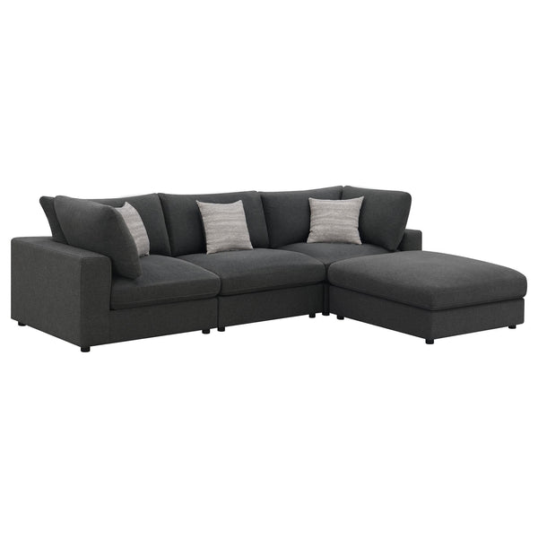 Serene Serene 4-piece Upholstered Modular Sectional Sofa Charcoal 551324-SETB - Ella Furniture