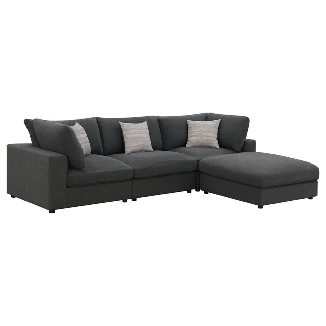 Serene Serene 4-piece Upholstered Modular Sectional Sofa Charcoal 551324-SETB - Ella Furniture