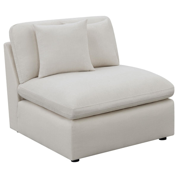 Hobson Upholstered Armless Chair Ivory 551451 - Ella Furniture