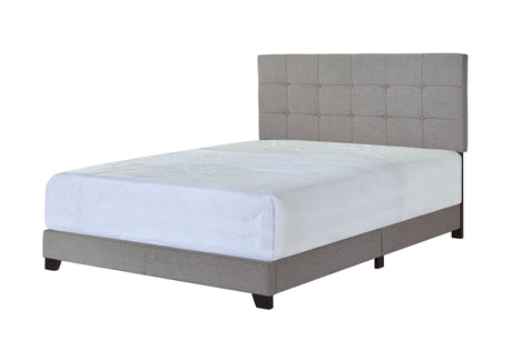Florence Gray Fabric Wood Queen Upholstered Tufted Bed - Ella Furniture