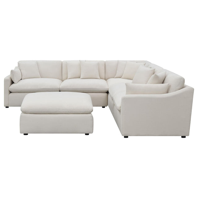 Hobson 6-piece Upholstered Modular Sectional Sofa Ivory 551451-SET - Ella Furniture