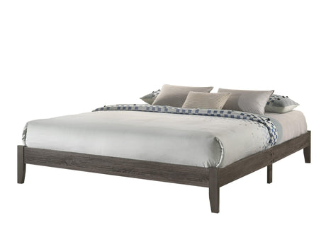 Skyler Gray Modern Sleek Contemporary Wood Queen Platform Bed - Ella Furniture