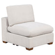 Lakeview Upholstered Armless Chair Ivory 551461 - Ella Furniture