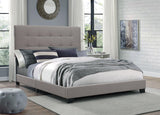 Florence Gray Fabric Wood Full Upholstered Tufted Bed - Ella Furniture