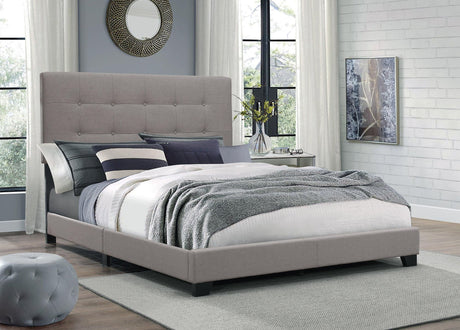 Florence Gray Fabric Wood Full Upholstered Tufted Bed - Ella Furniture
