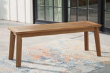 Janiyah Light Brown Outdoor Dining Bench - Ella Furniture