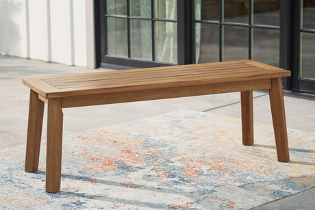 Janiyah Light Brown Outdoor Dining Bench - Ella Furniture