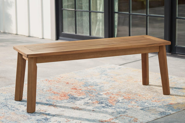 Janiyah Light Brown Outdoor Dining Bench - Ella Furniture