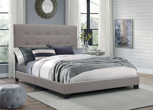 Florence Gray Fabric Wood Twin Upholstered Tufted Bed - Ella Furniture