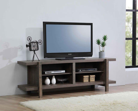 Tacoma Brown Tv Stand, Entertainment Cabinet, Media Console With Wood Finish And Wood Legs for Living Room - Ella Furniture