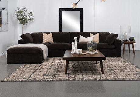 Lakeview 5-piece Upholstered Modular Sectional Chocolate 551464-SETB - Ella Furniture