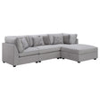 Cambria 4-piece Upholstered Modular Sectional Sofa Grey 551511-S4A - Ella Furniture