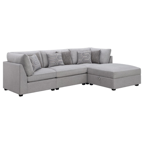 Cambria 4-piece Upholstered Modular Sectional Sofa Grey 551511-S4A - Ella Furniture