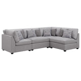 Cambria 4-piece Upholstered Modular Sectional Sofa Grey 551511-S4B - Ella Furniture