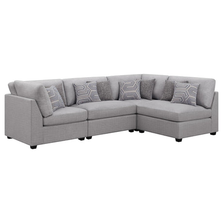 Cambria 4-piece Upholstered Modular Sectional Sofa Grey 551511-S4B - Ella Furniture