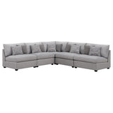 Cambria 5-piece Upholstered Modular Sectional Sofa Grey 551511-S5A - Ella Furniture