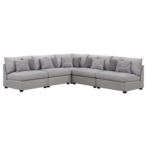 Cambria 5-piece Upholstered Modular Sectional Sofa Grey 551511-S5A - Ella Furniture