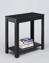 Pierce Black Modern Contemporary Solid Wood And Veneers Chairside Coffee Table - Ella Furniture
