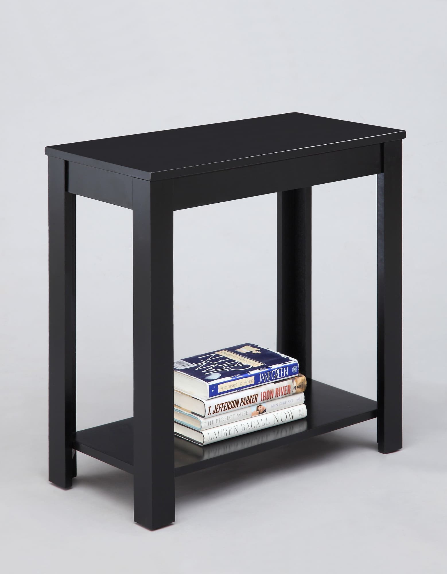Pierce Black Modern Contemporary Solid Wood And Veneers Chairside Coffee Table - Ella Furniture