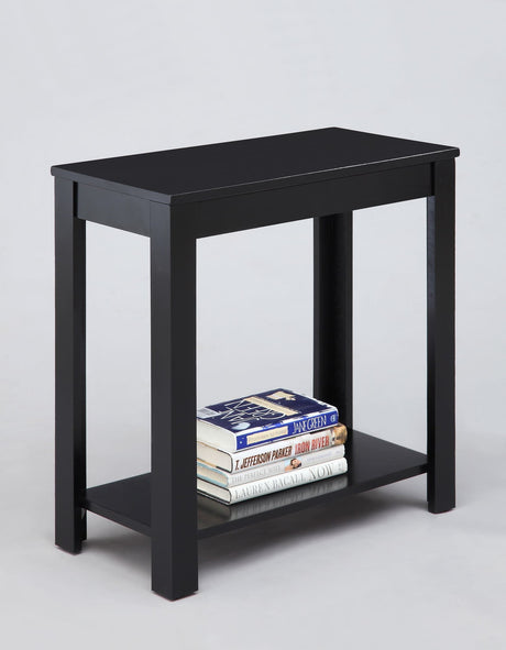 Pierce Black Modern Contemporary Solid Wood And Veneers Chairside Coffee Table - Ella Furniture