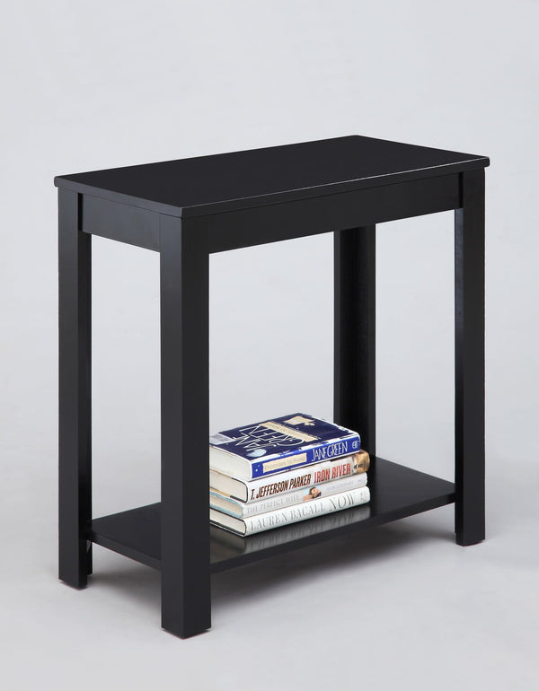 Pierce Black Modern Contemporary Solid Wood And Veneers Chairside Coffee Table - Ella Furniture