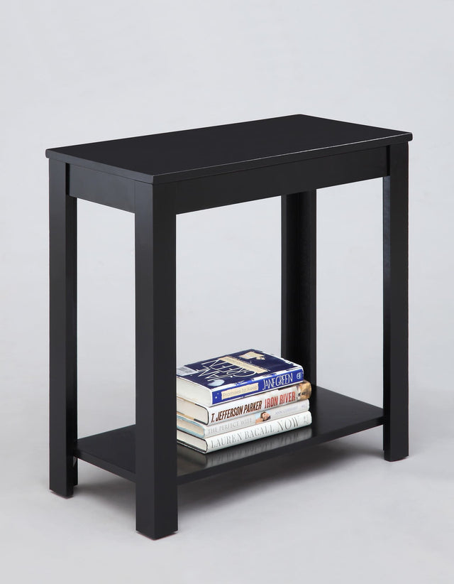 Pierce Black Modern Contemporary Solid Wood And Veneers Chairside Coffee Table - Ella Furniture