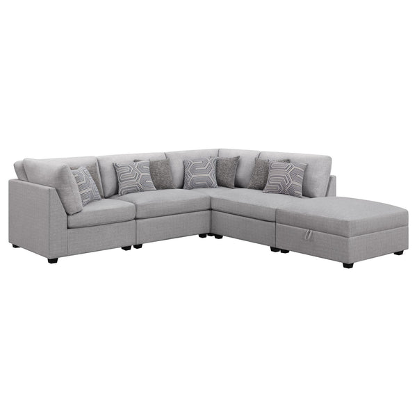Cambria 5-piece Upholstered Modular Sectional Sofa Grey 551511-S5B - Ella Furniture