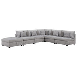 Cambria 6-piece Upholstered Modular Sectional Sofa Grey 551511-S6A - Ella Furniture