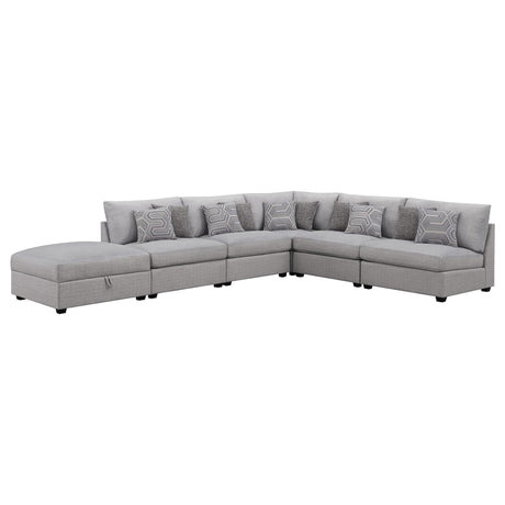 Cambria 6-piece Upholstered Modular Sectional Sofa Grey 551511-S6A - Ella Furniture