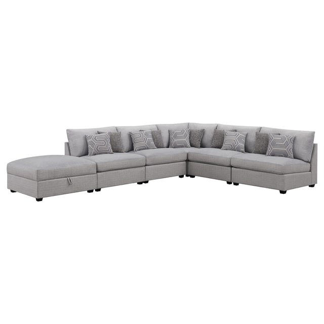 Cambria 6-piece Upholstered Modular Sectional Sofa Grey 551511-S6A - Ella Furniture