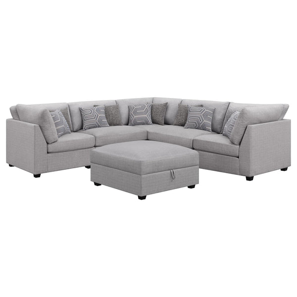 Cambria 6-piece Upholstered Modular Sectional Sofa Grey 551511-S6B - Ella Furniture