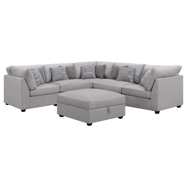 Cambria 6-piece Upholstered Modular Sectional Sofa Grey 551511-S6B - Ella Furniture